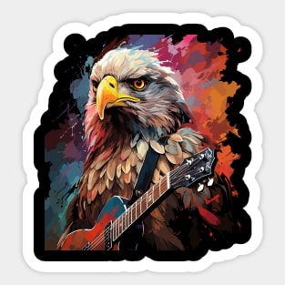 Eagle Playing Guitar Sticker